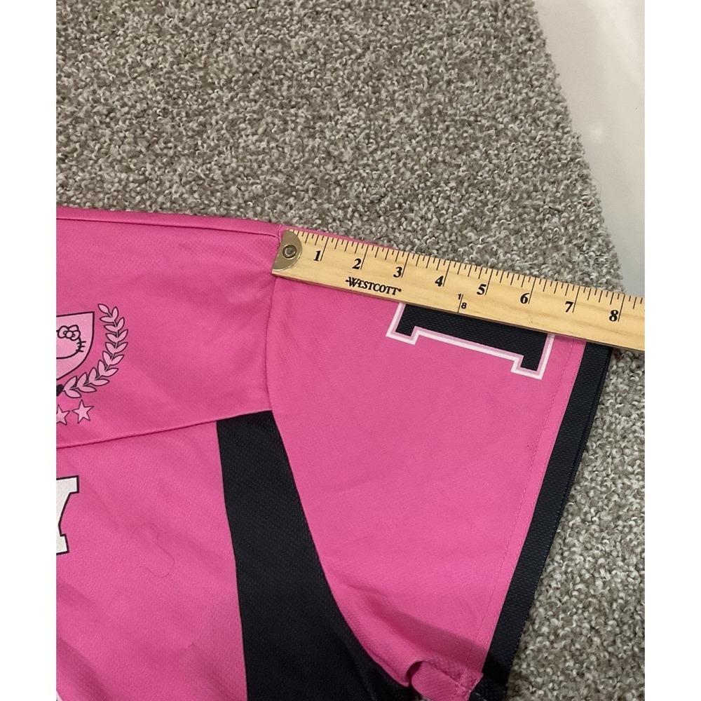 Sanrio Hello Kitty Women's Cropped Graphic Football Skimmer Jersey Size L Pink - Picture 9 of 9